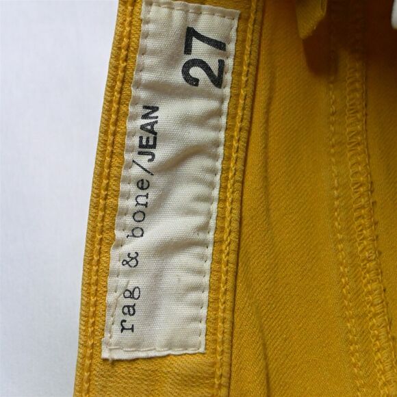 Lot 2 Rag + Bone 27 Zipper Capri Skinny Yellow Blue‎ Stretch Denim Womens Jeans - Picture 7 of 9